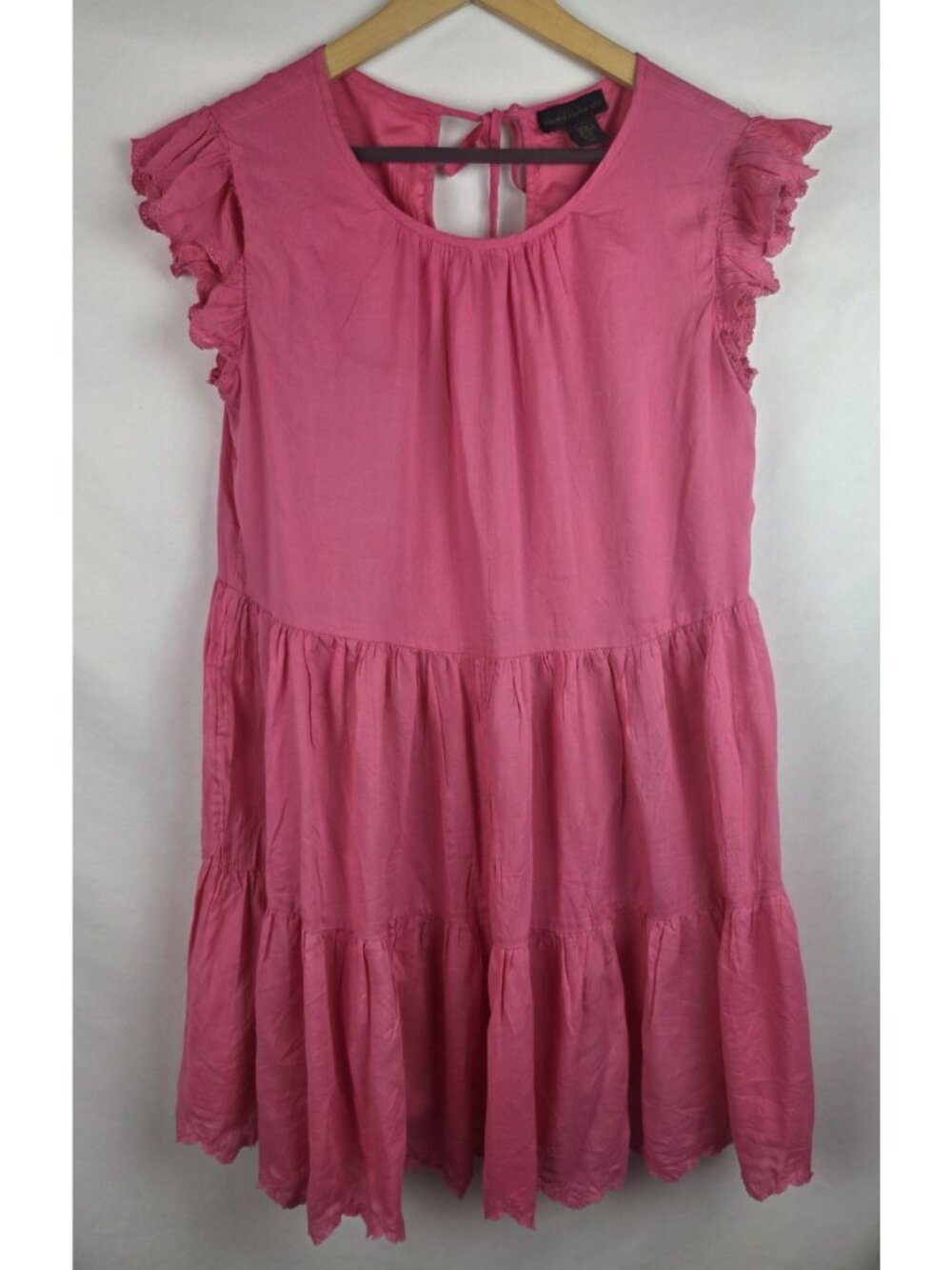 House of Harlow 1960 Women's Dress Size XS Pink Short Flutter Sleeve Embroidered